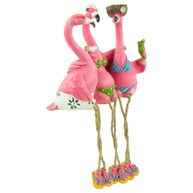 Three Amigos Beach Flamingos Outdoor Garden Statue