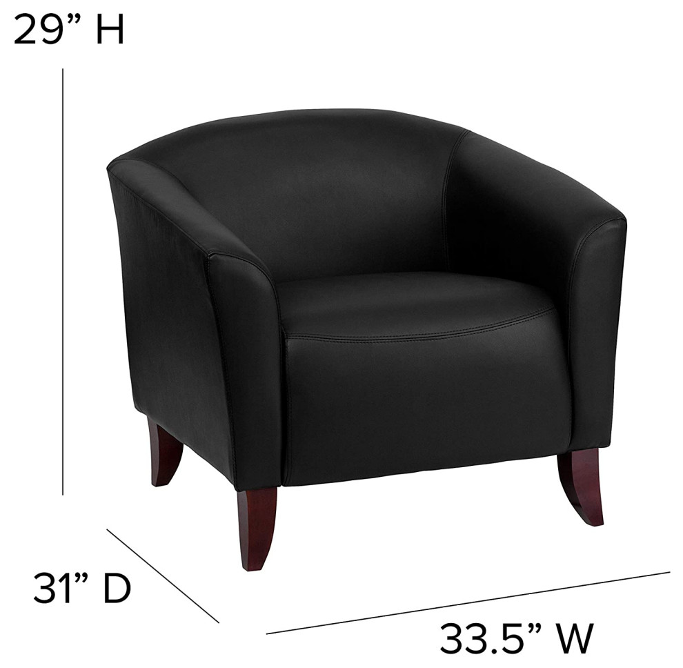 Contemporary Accent Chair  Faux Leather Seat and Slightly Curved Back   Transitional   Armchairs And Accent Chairs   by Decor Love  Houzz