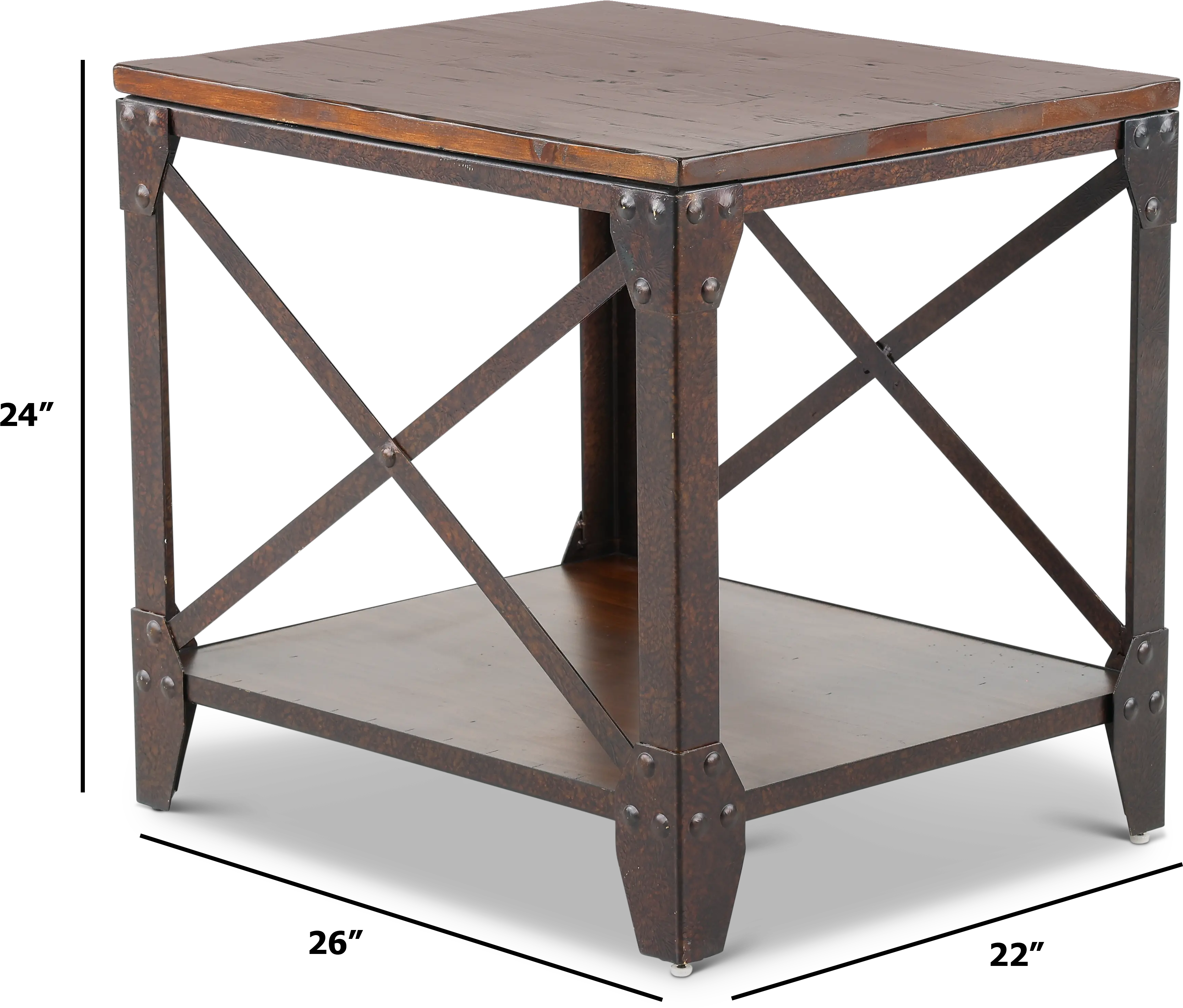 Pinebrook Rustic Pine End Table