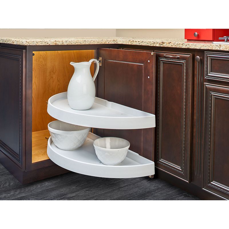 Rev-A-Shelf 39 Lazy Susan Half-Moon Polymer 2-Tier Blind Cabinet 6882-39-11-570