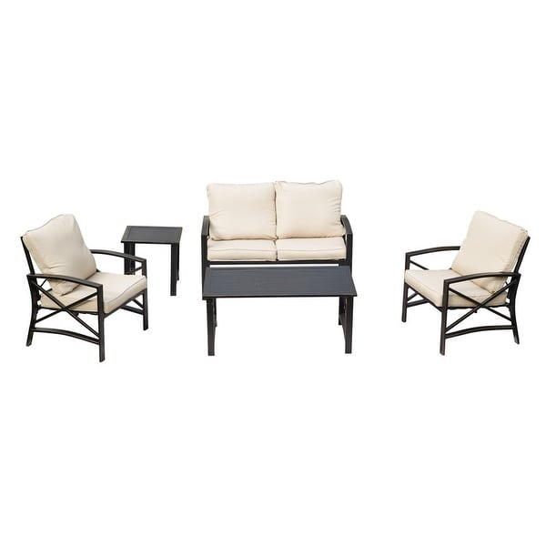 PATIO FESTIVAL 4Person Outdoor Conversation Set with Cushions