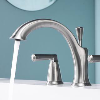 Ultra Faucets Z 2-Handle Deck-Mount Roman Tub Faucet with Hand Shower in Brushed Nickel UF65443