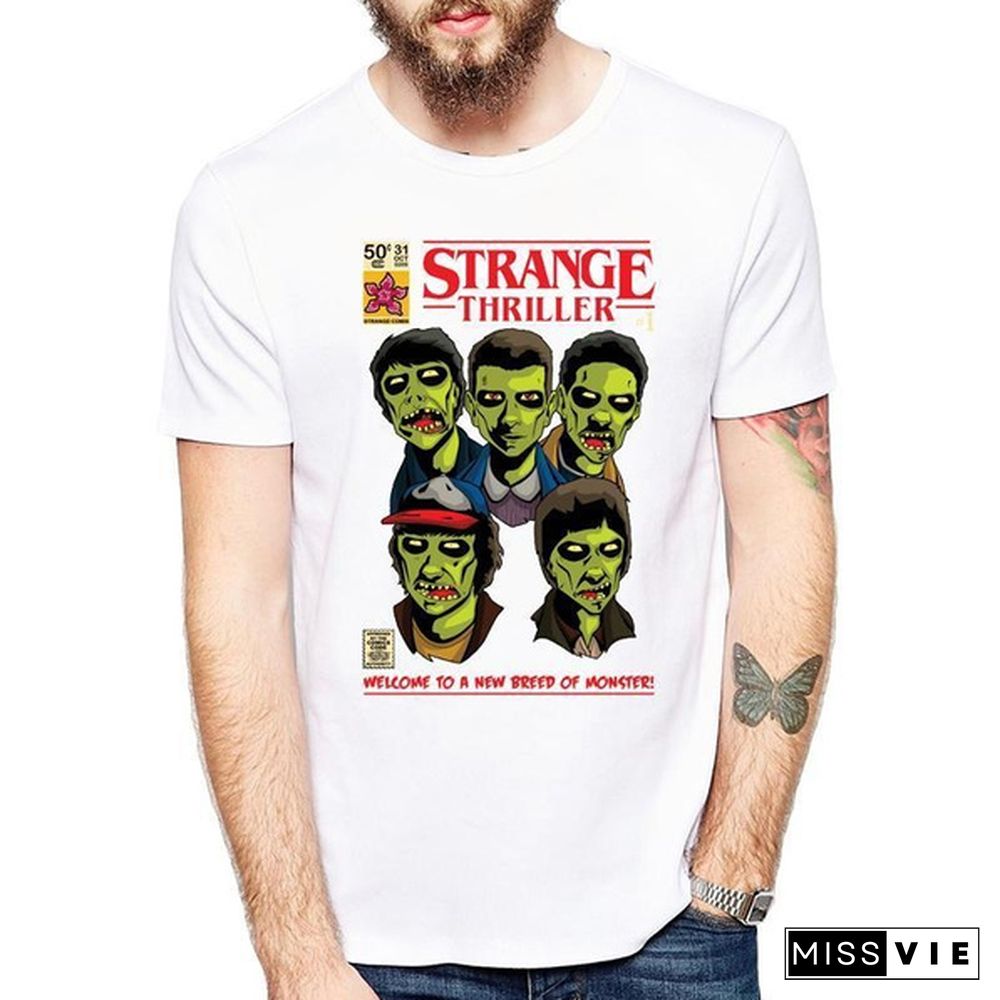 Stranger Things Anime White Color Men's T-Shirt