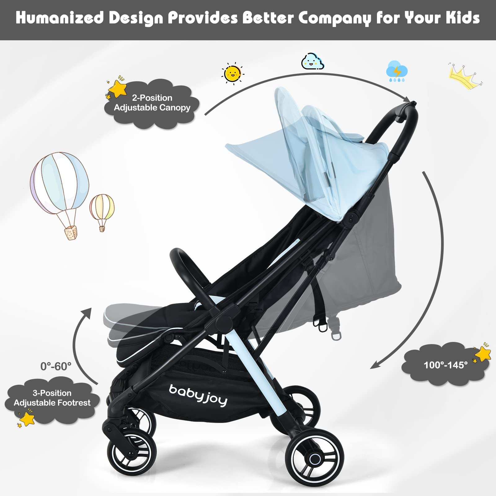 BABY JOY Lightweight Baby Stroller, Compact Travel Stroller