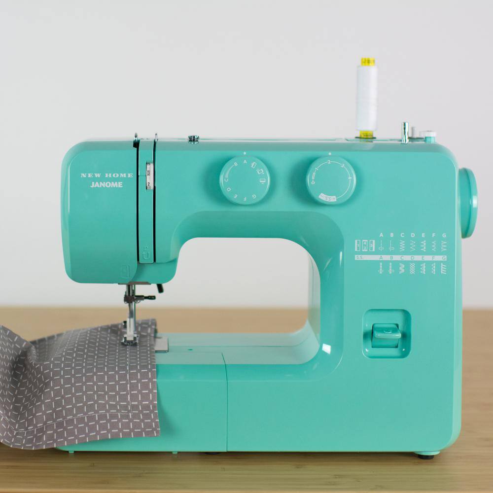 Janome Arctic Teal Crystal Easy-to-Use Sewing Machine 001crystal