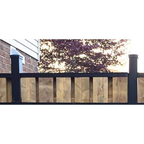 Slipfence 3 in. x 2 in. x 92.5 in. Black Aluminum Cap Rail for the Top of Slip Fence Vertical Fence System SF2-VCR93