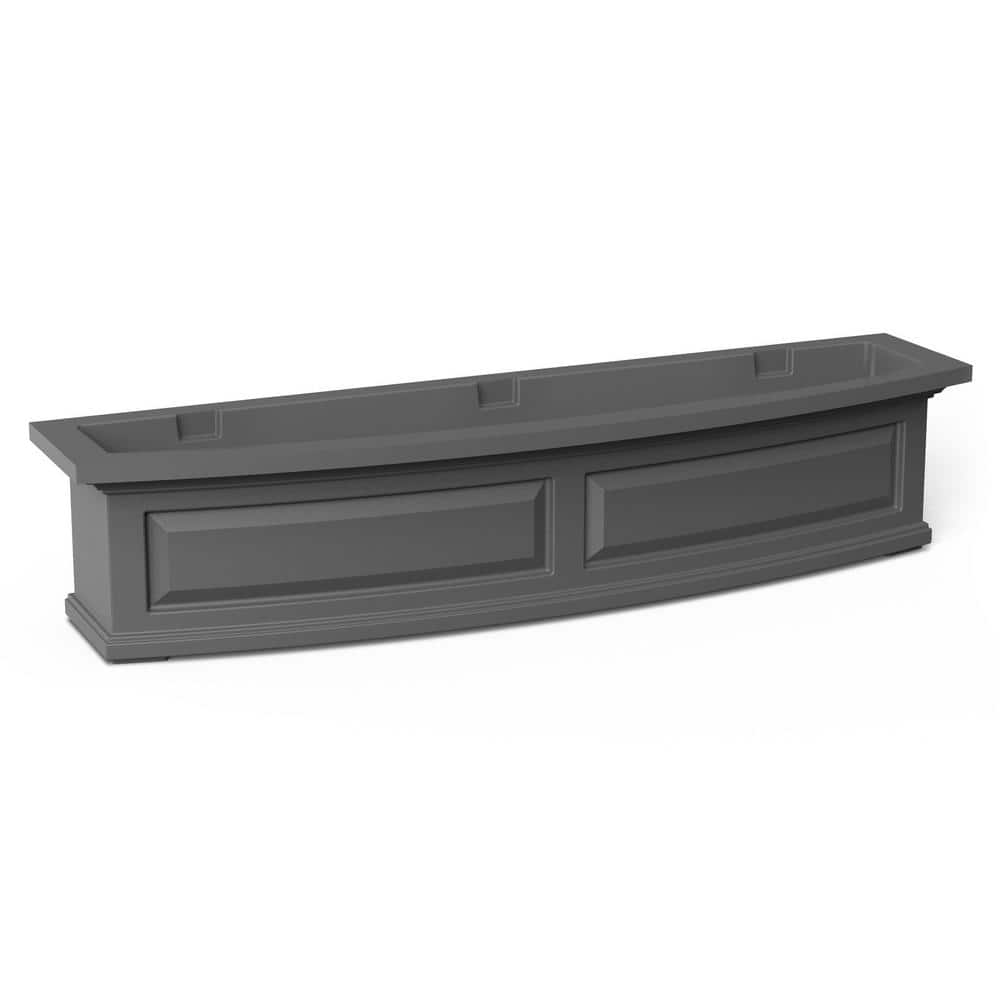 Mayne Nantucket 48 in. x 11.5 in. Self-Watering Graphite Grey Polyethylene Window Box 4831-GRG