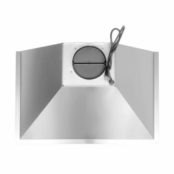 30 in. 450 CFM Ducted Wall Mounted Range Hood in Silver with LED Light and Permanent Filters