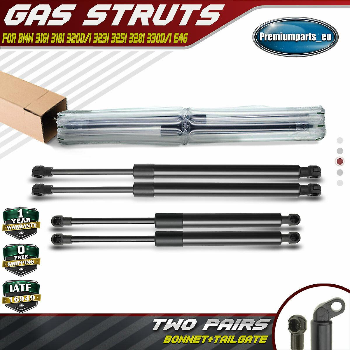 4X gas struts bonnet and tailgate for bmw 3 series e46 1998-2007 coupe saloon