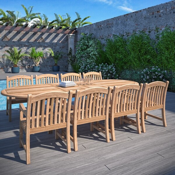 Amazonia FSC Teak Extendable Outdoor Patio Dining Set