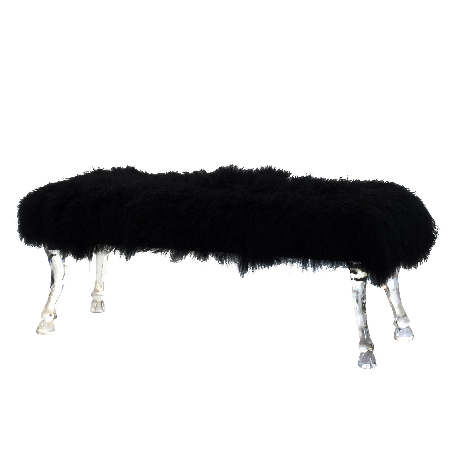 A & B Home Mongolian Fur Bedroom Bench