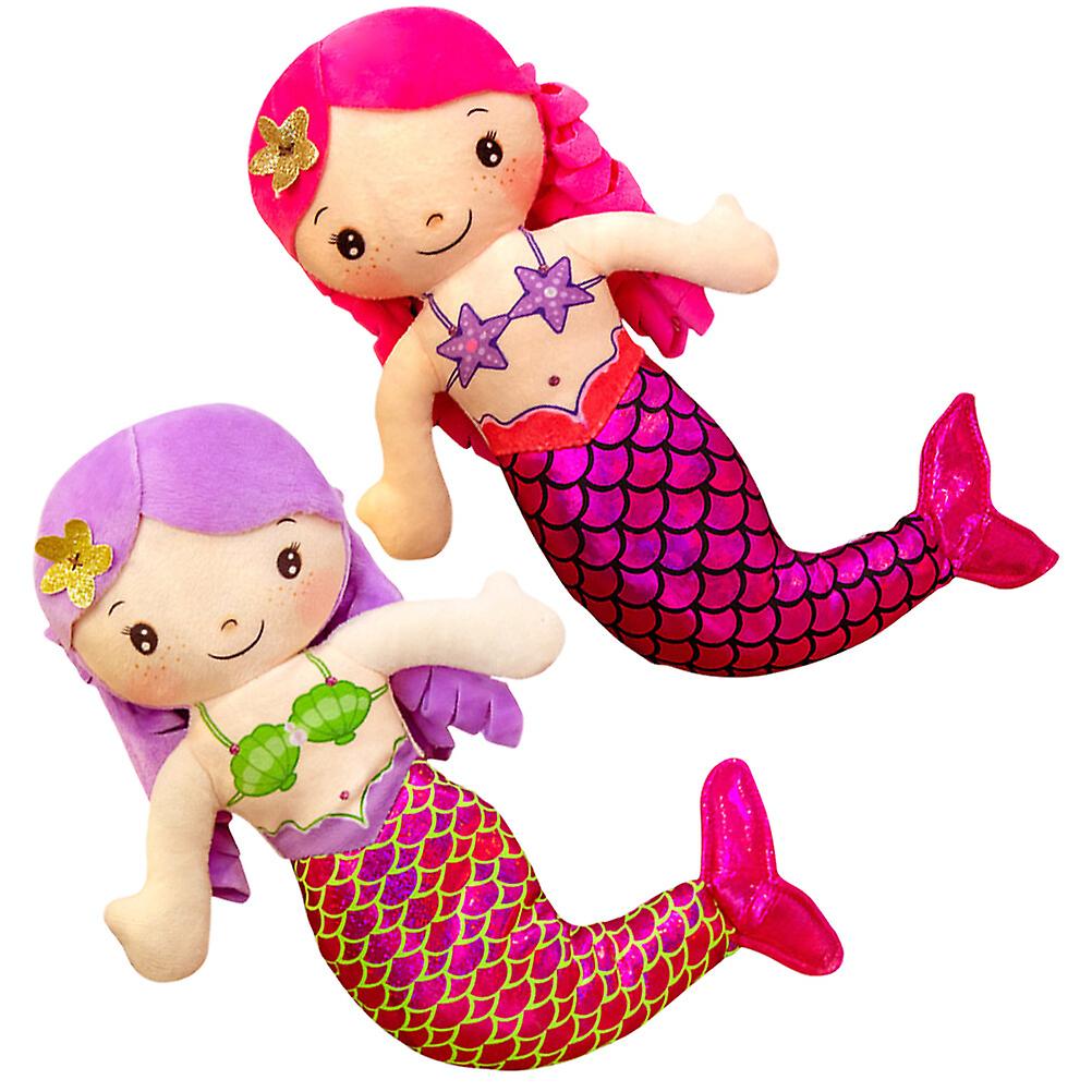 2pcs Mermaid Dolls Stuffed Mermaid Toys Cartoon Mermaid Dolls For Little Girls