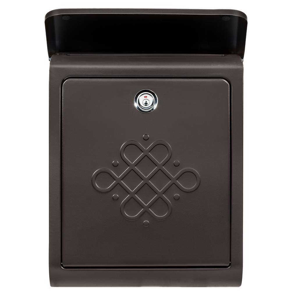 Architectural Mailboxes Bordeaux Rubbed Bronze Medium Steel Locking Wall Mount Mailbox 2697RZ-10