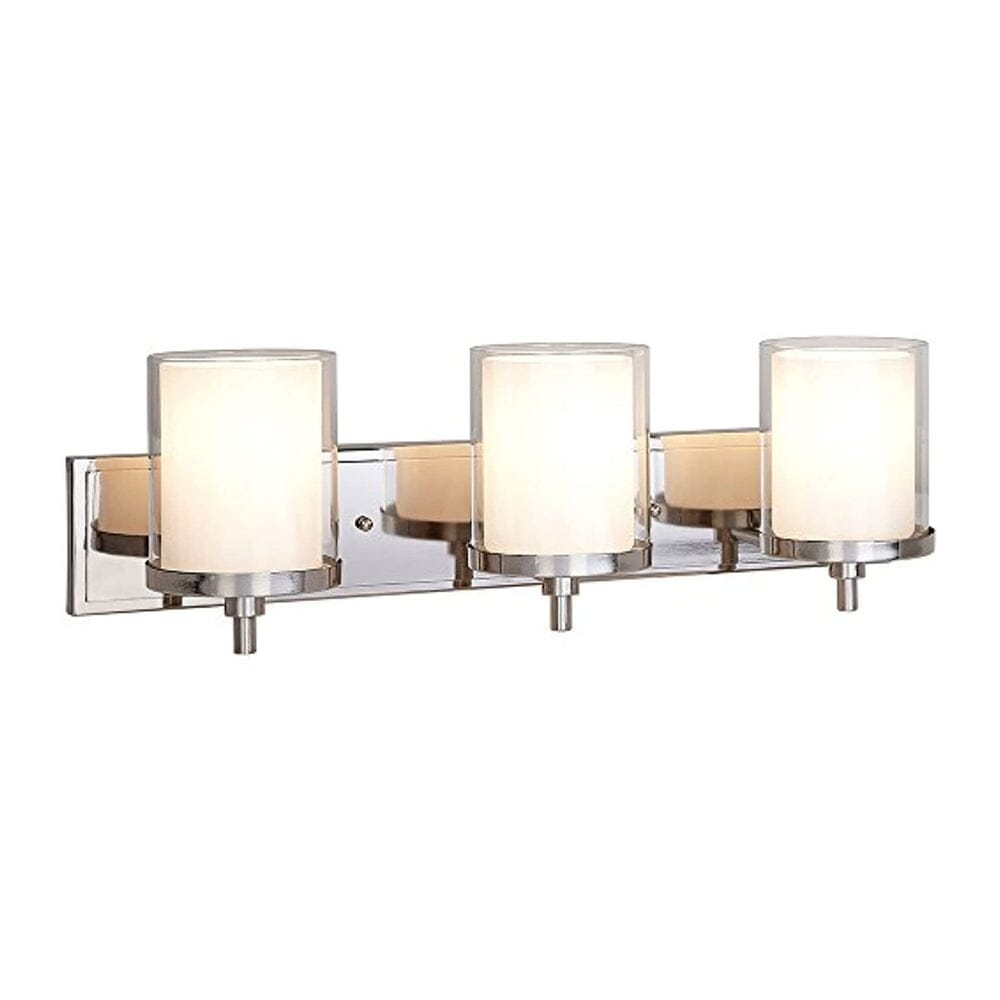 Triple Frosted and Clear Glass Wall Sconce