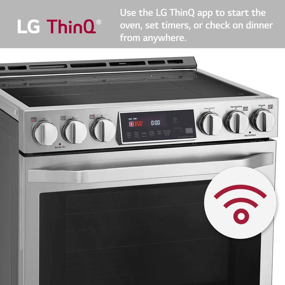 LG STUDIO 6.3 cu. ft. Smart Induction Slide-In Range with EasyClean in PrintProof Stainless Steel LSIS3018SS