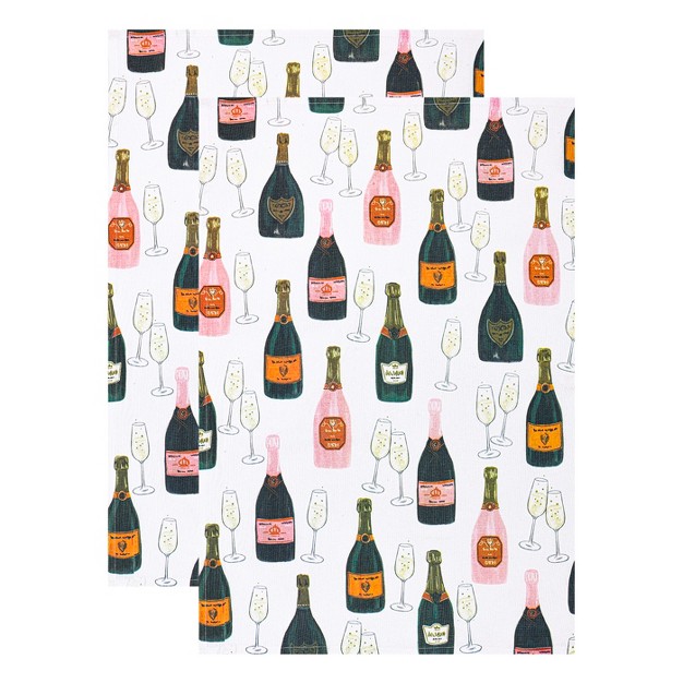Mu Kitchen Designer Cotton Dish Towel Set Of 2 Bubbly