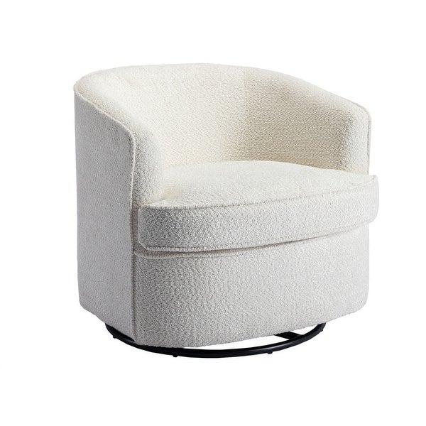 Modern Upholstered Swivel Barrel Armchair for Living Room