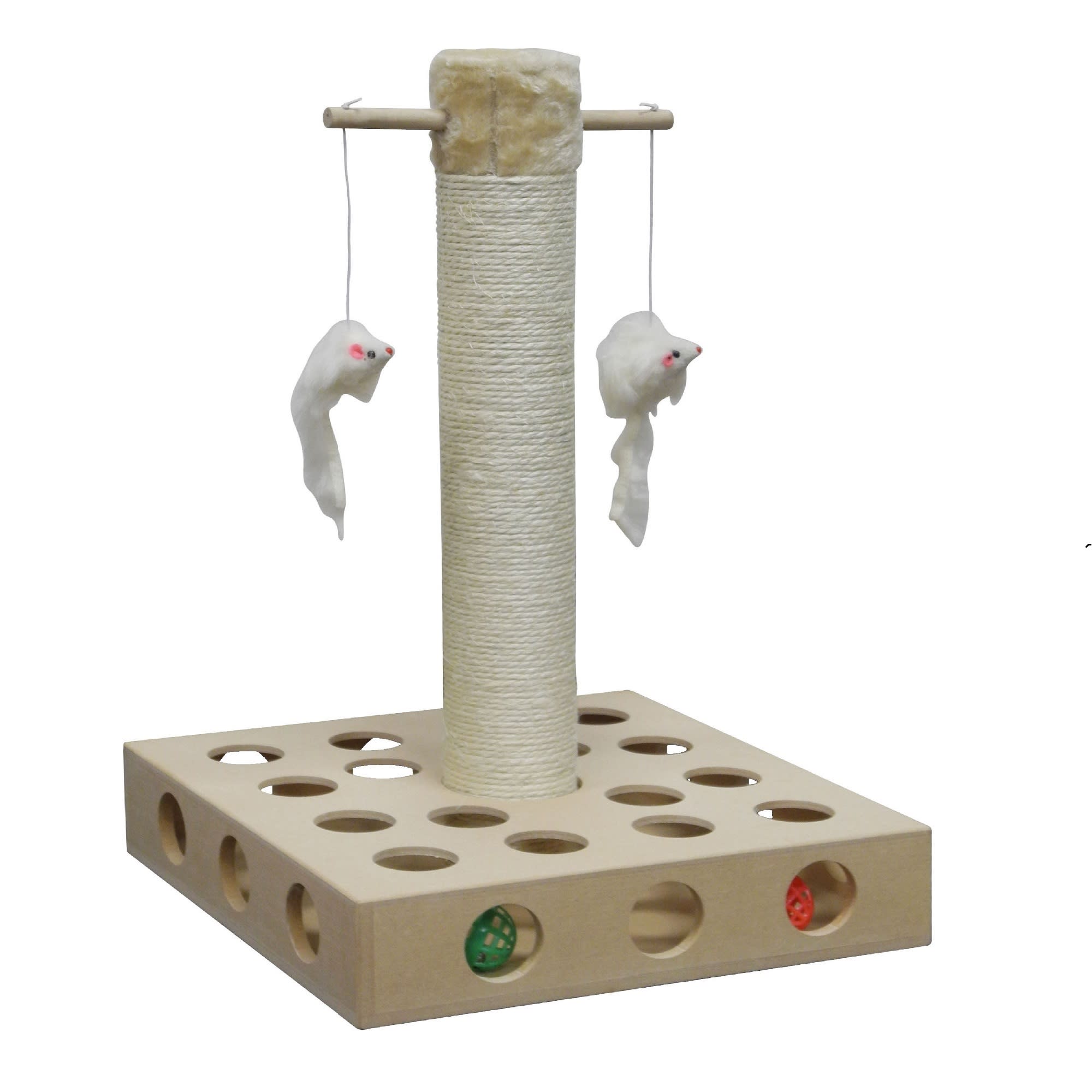 Go Pet Club Beige Cat Scratching Post with IQ Box