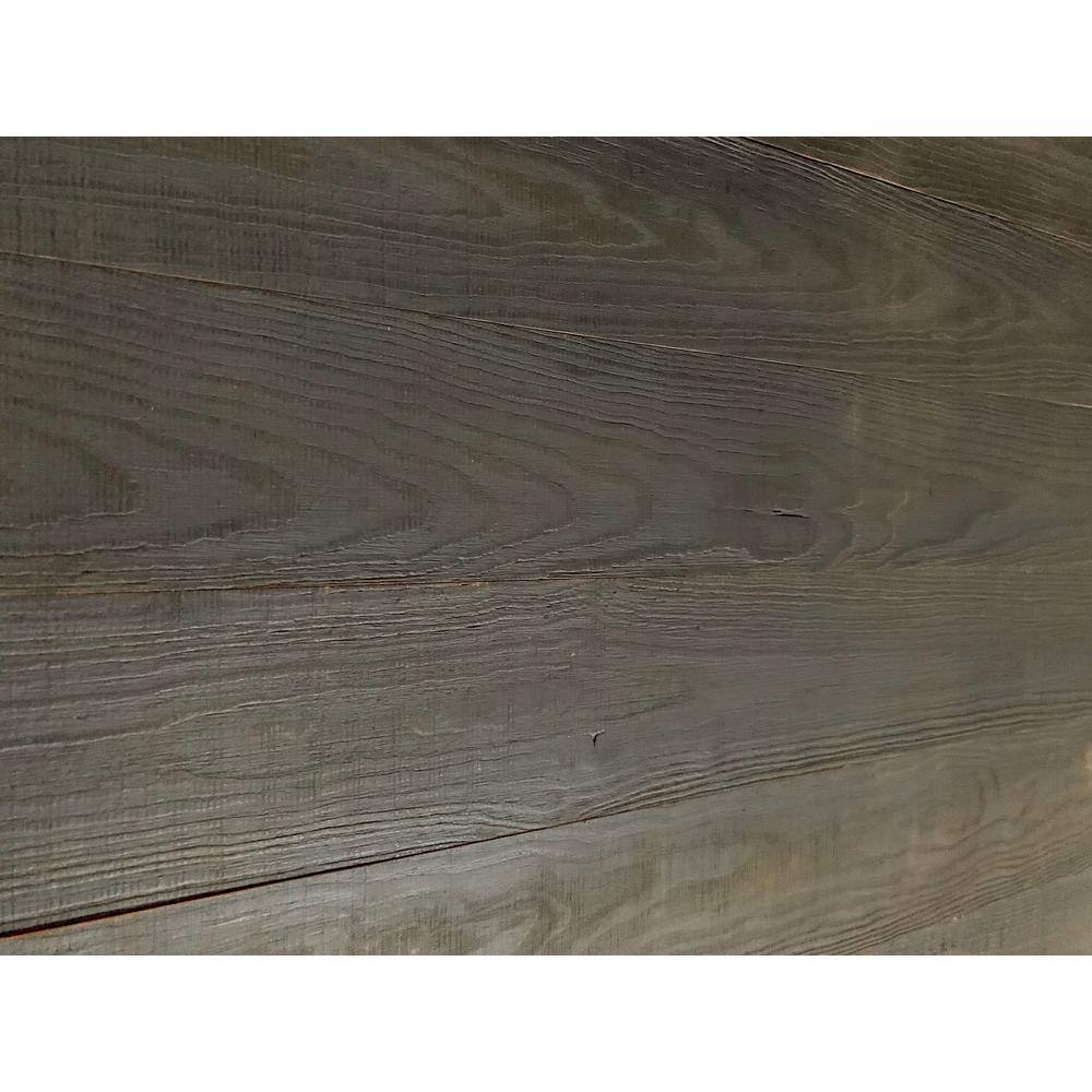 Thermo-treated 14 in. x 5 in. x 4 ft. Black Holey Wood Wall Planks 10 Sq. Ft. Per Pack RichM801WRug14