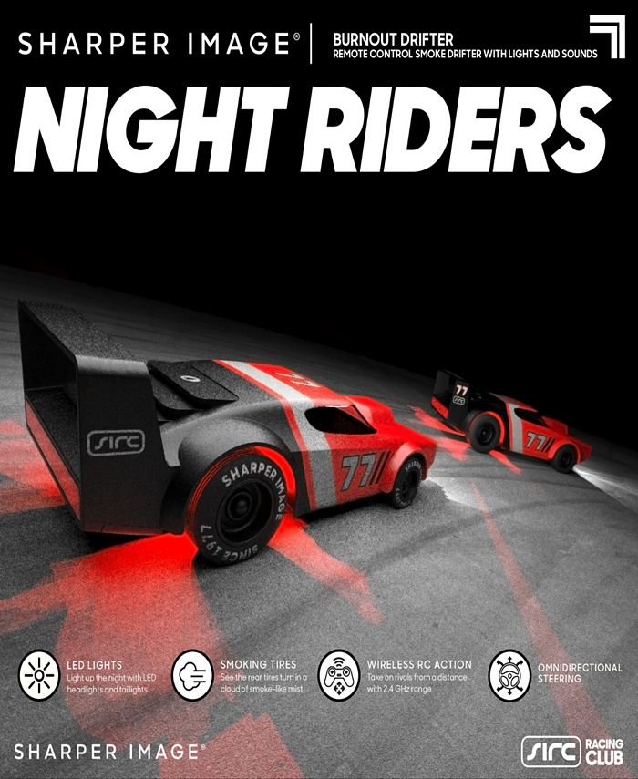 Sharper Image Night Riders Wireless Remote-Control Drifting Race Car with LED Lights and Smoking Tires