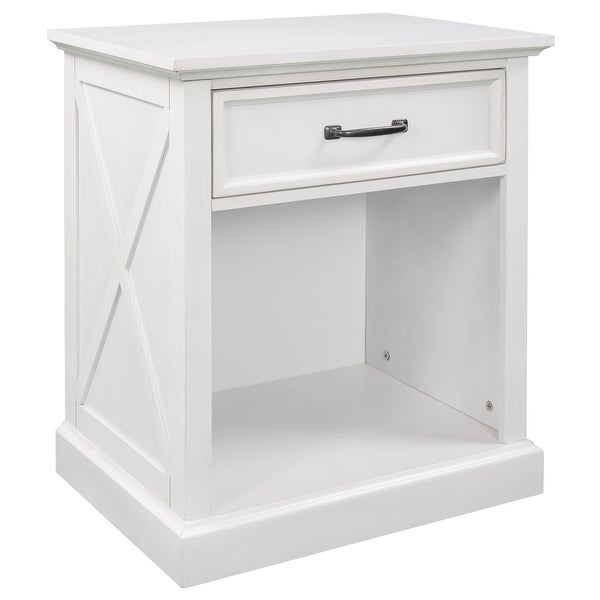 Nightstand End Table with Drawers Storage for Living Room/Bedroom - - 36111506