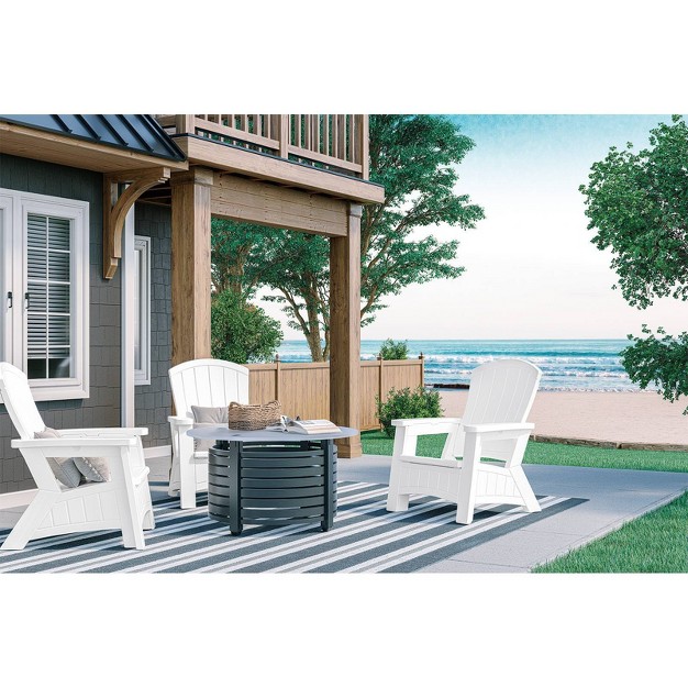 Elements Adirondack Chair With Storage White Suncast