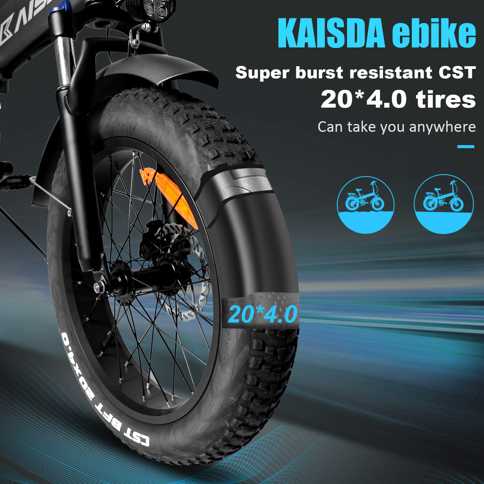 Kaisda Ebike E Bike Cheap Folding Fat Electric Bike Motor Bicycle Electric City Mountain Fat Road Bike Electric Bicycle