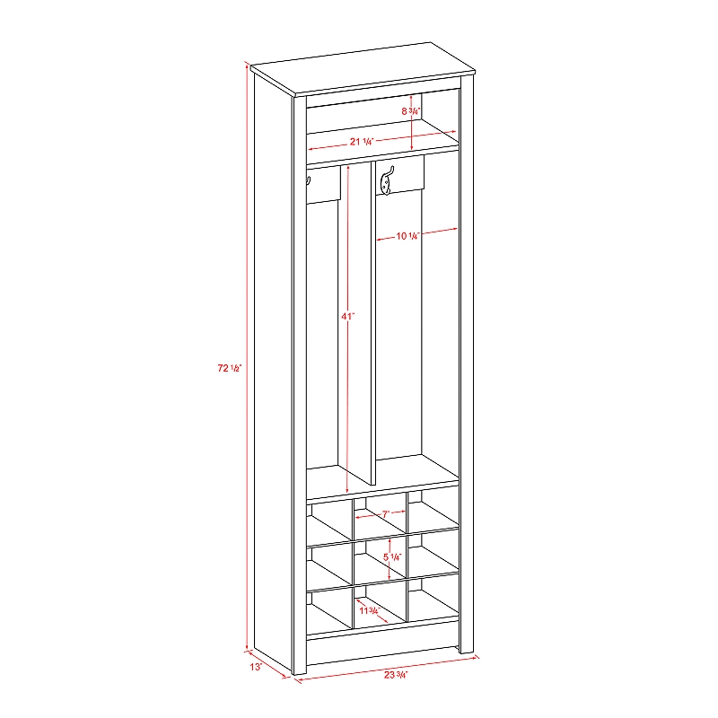 Prepac Space-Saving Entryway Storage Cabinet