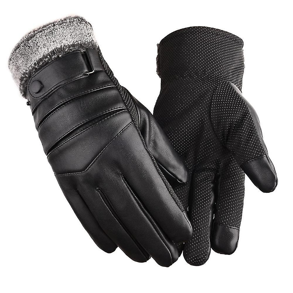 Winter Sheepskin Leather Driving Gloves For Men And Women Full Finger Touch Screen