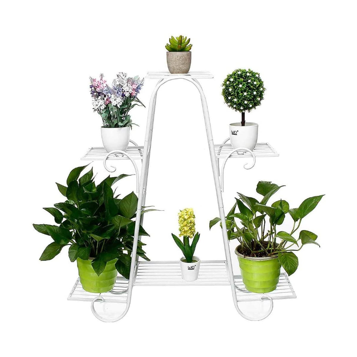 6 Tier Metal Plant Stand,Indoor Outdoor Multiple Tall Corner Flower Pot Holder Stands,Shelf Rack Wrought Iron Tiered Planter Shelves for Patio,Living Room, Garden, Balcony