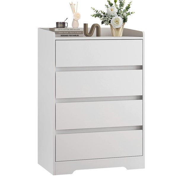 Dresser for Bedroom with 4 Drawers， Chest of Drawers， Clothes Storage Closet Organizer Sideboard Buffet Cabinet， Modern Dresser - - 37668846