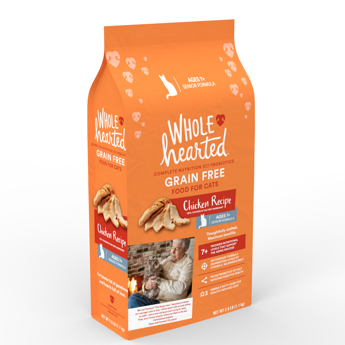 WholeHearted Grain Free Senior Chicken Recipe Dry Cat Food， 12 lbs.