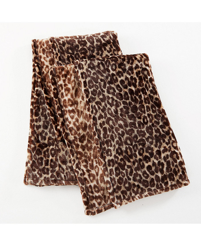 Jessica Simpson Classic Leopard Plush Throw， 50