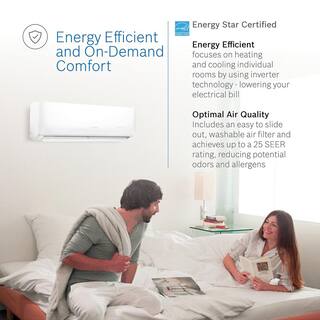 Bosch Gen 2 Climate 5000 ENERGY STAR 9000 BTU 0.75-Ton Ductless Mini Split Air Conditioner with Heat Pump 230-Volt60 Hz 8733954420