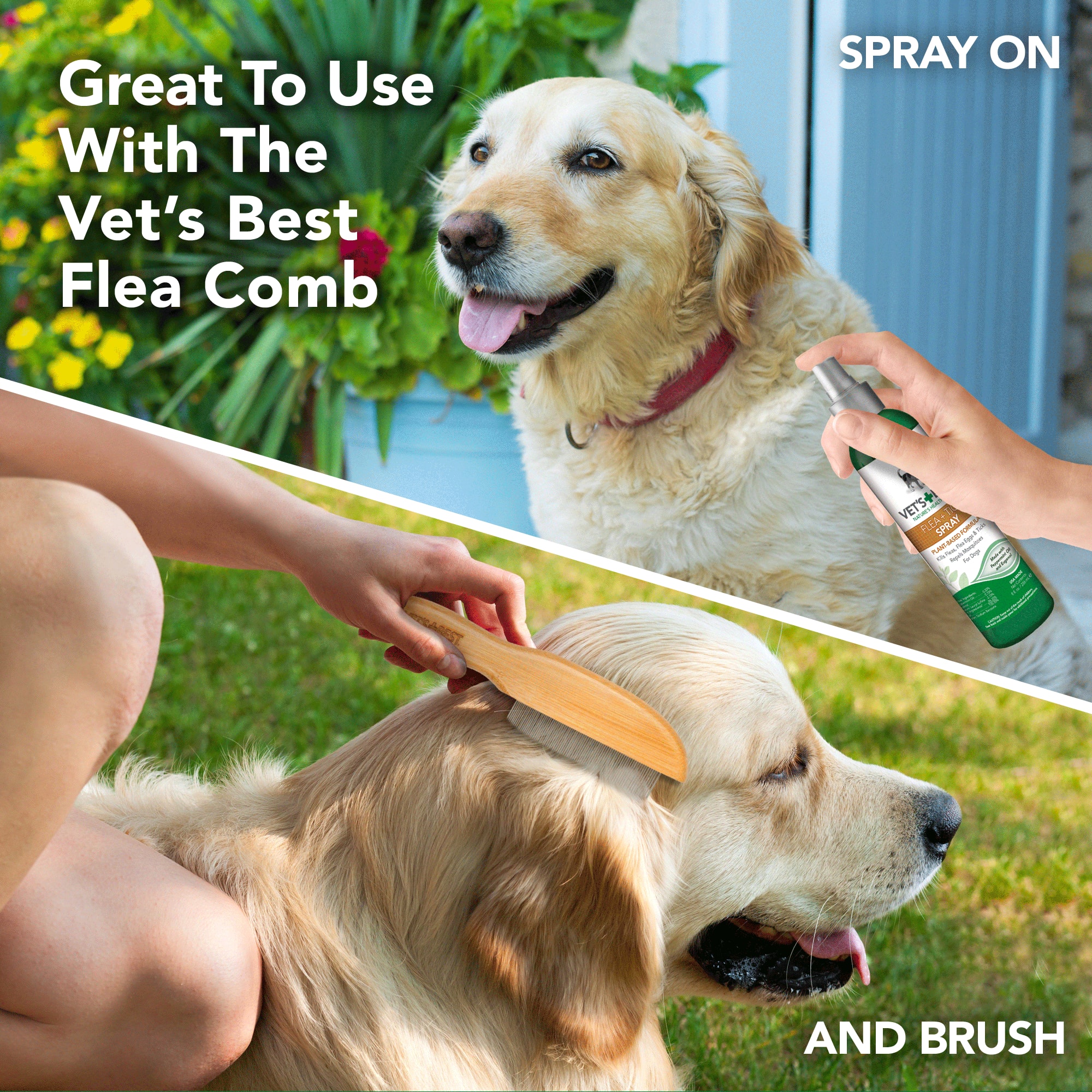 Vets Best Flea  Tick Spray for Dogs， 8 oz.