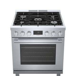 Bosch 800 Series 30 in. 3.7 cu. ft. Industrial Style Gas Range with 5-Burners in Stainless Steel HGS8055UC