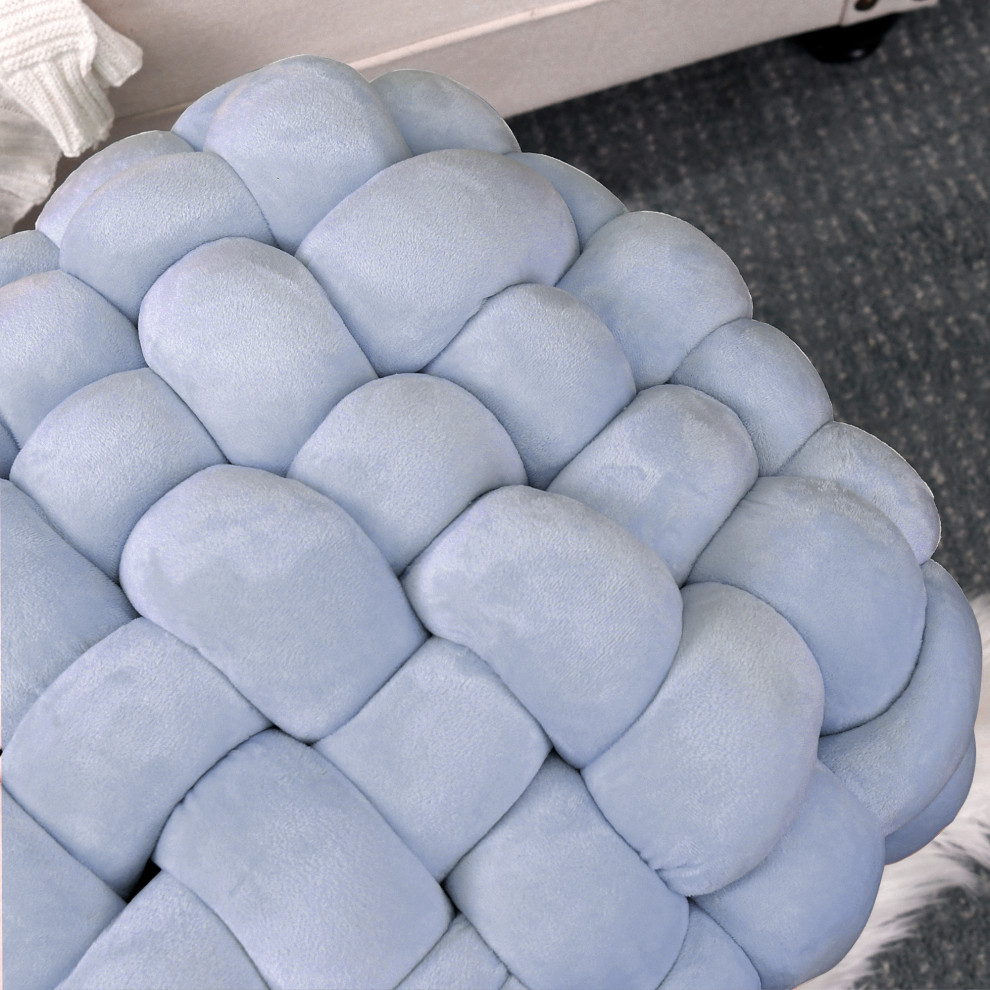 Velvet Pouf Stool Ottoman   Midcentury   Footstools And Ottomans   by BNF Home  Houzz