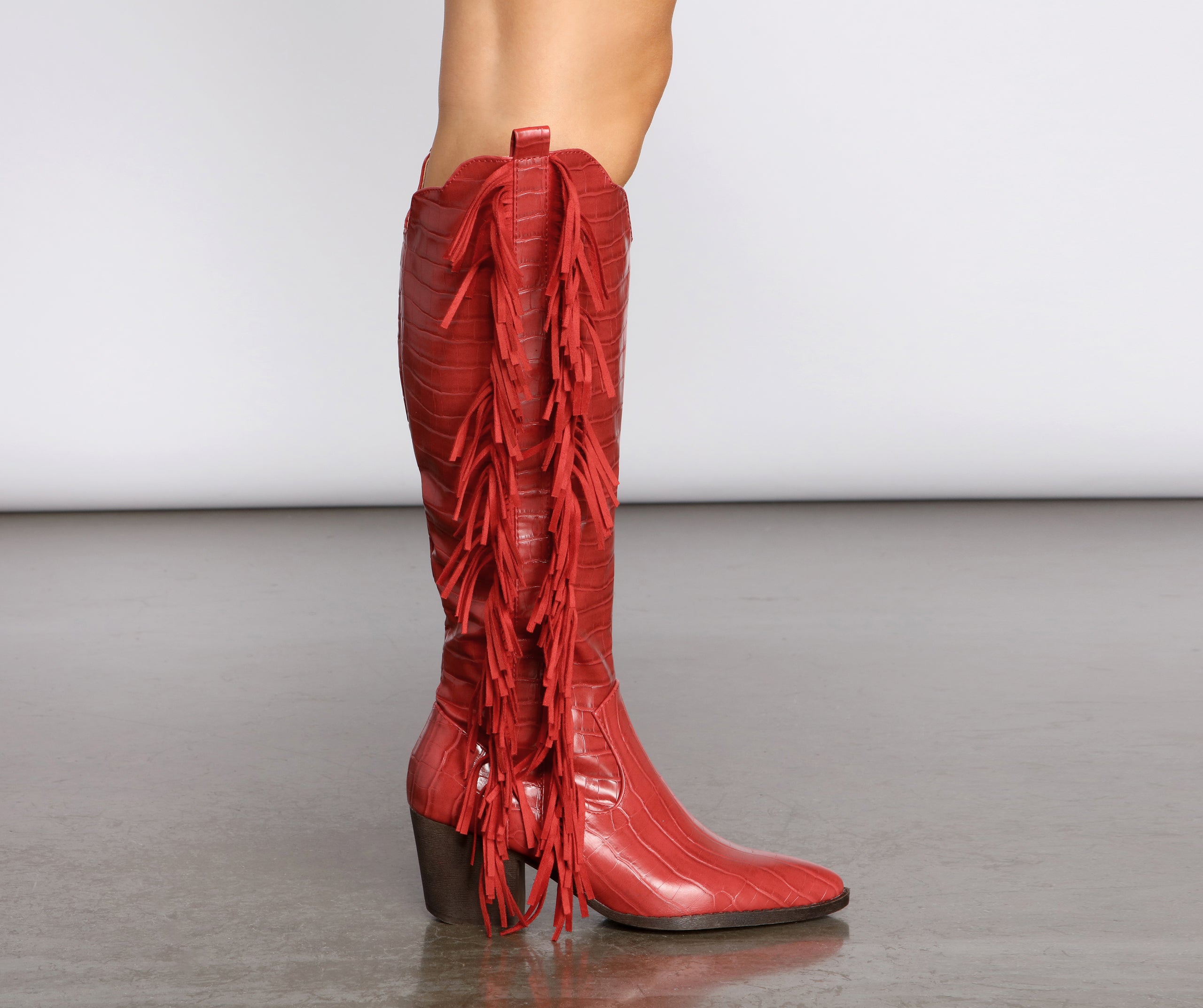 Scoot N' Boogey Fringe Red Cowboy Boots