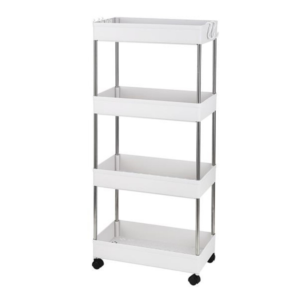 4 Layer Mobile Multi functional Storage Cart Suitable for Kitchen  Bathroom  Laundry Room Narrow Place   (16 x 8.7 x 34.5)\