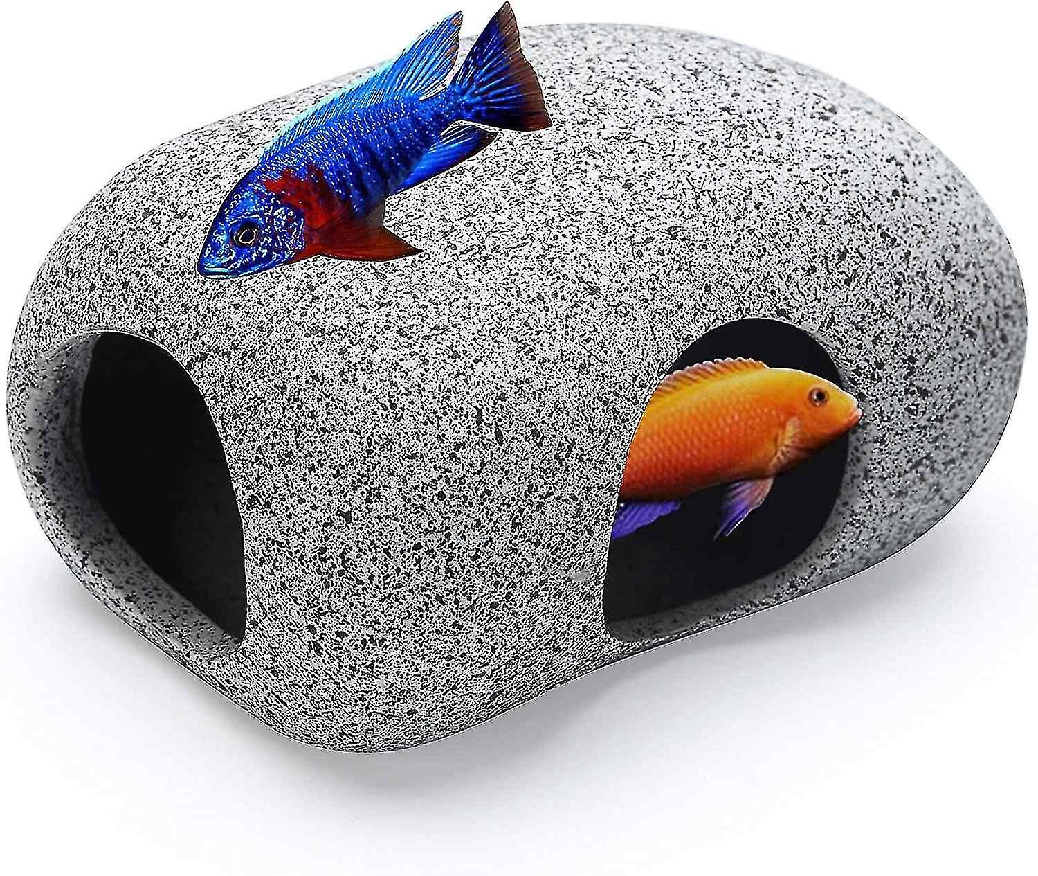 Aquarium Hideaway Rocks For Aquatic Animals To Breed， Play And Rest， Safe And Non-toxic Ceramic Fish