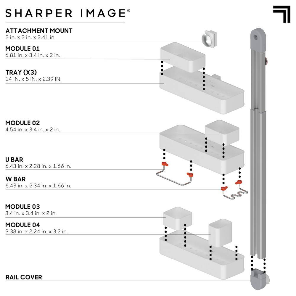 Sharper Image 3-Tier Adjustable Caddy Hanging Shower 1013969