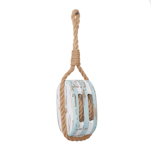 Wood Sail Boat Pulley Wall Decor Blue Olivia amp May