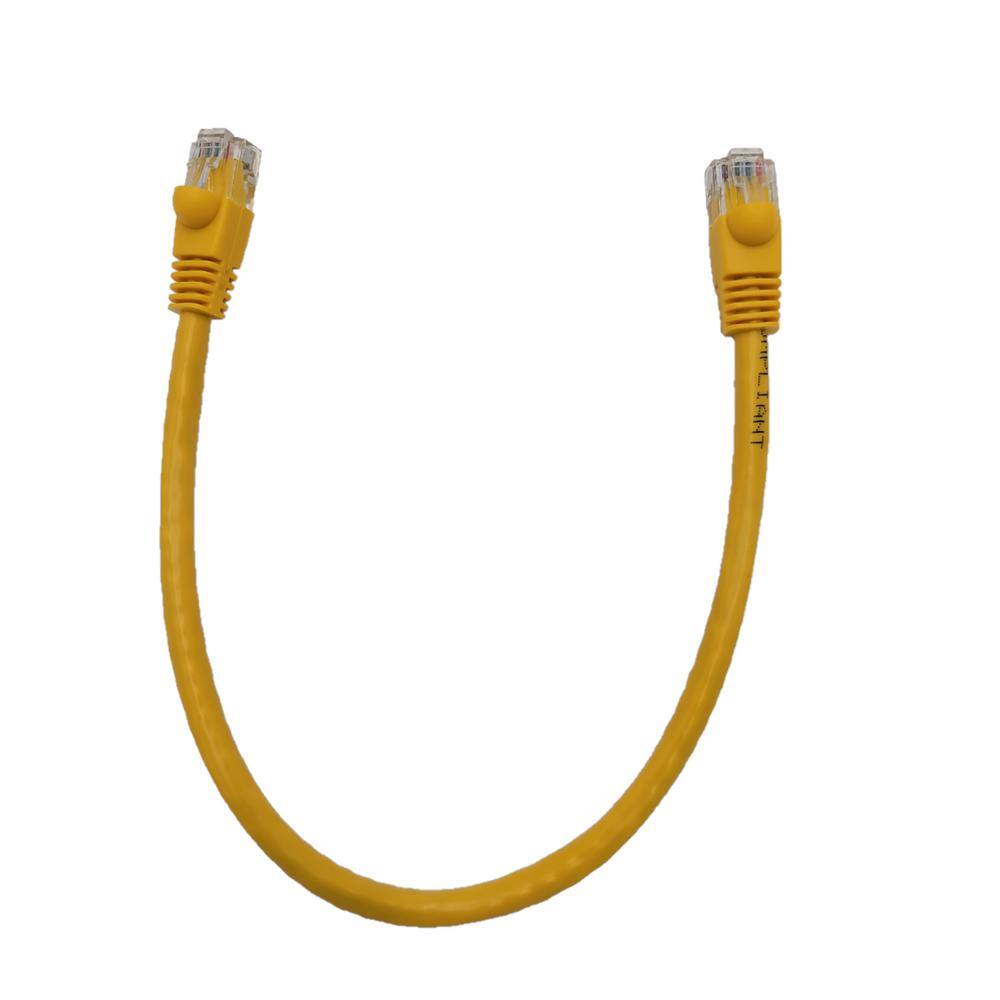 Micro Connectors Inc 1 ft. Cat6 Molded Snagless RJ45 UTP Yellow Networking Patch Cable (50-Pack) E08-001Y-50