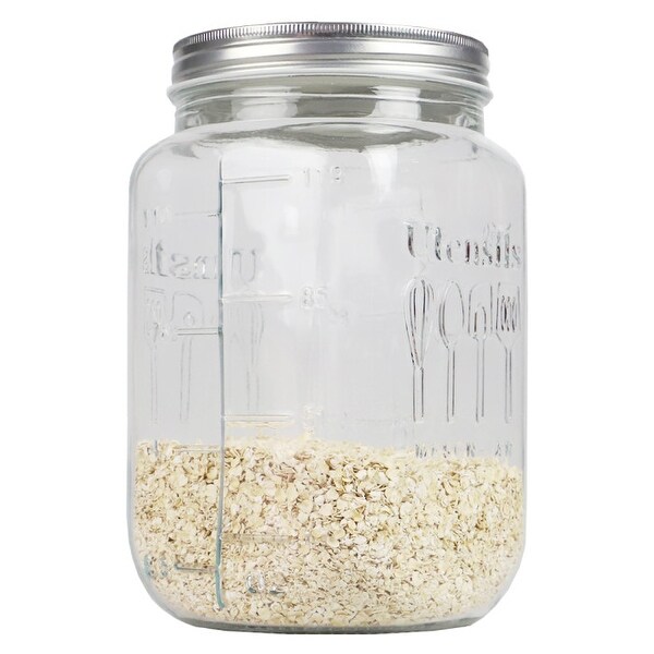 153.6 oz. X-Large Glass Mason Canister Jar， Clear - 153.6 oz