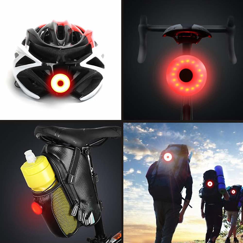 Bike Tail Light， USB Rechargeable Rear Bike Light， Red High Intensity Bicycle Taillight，5 Lighting Modes（grey）