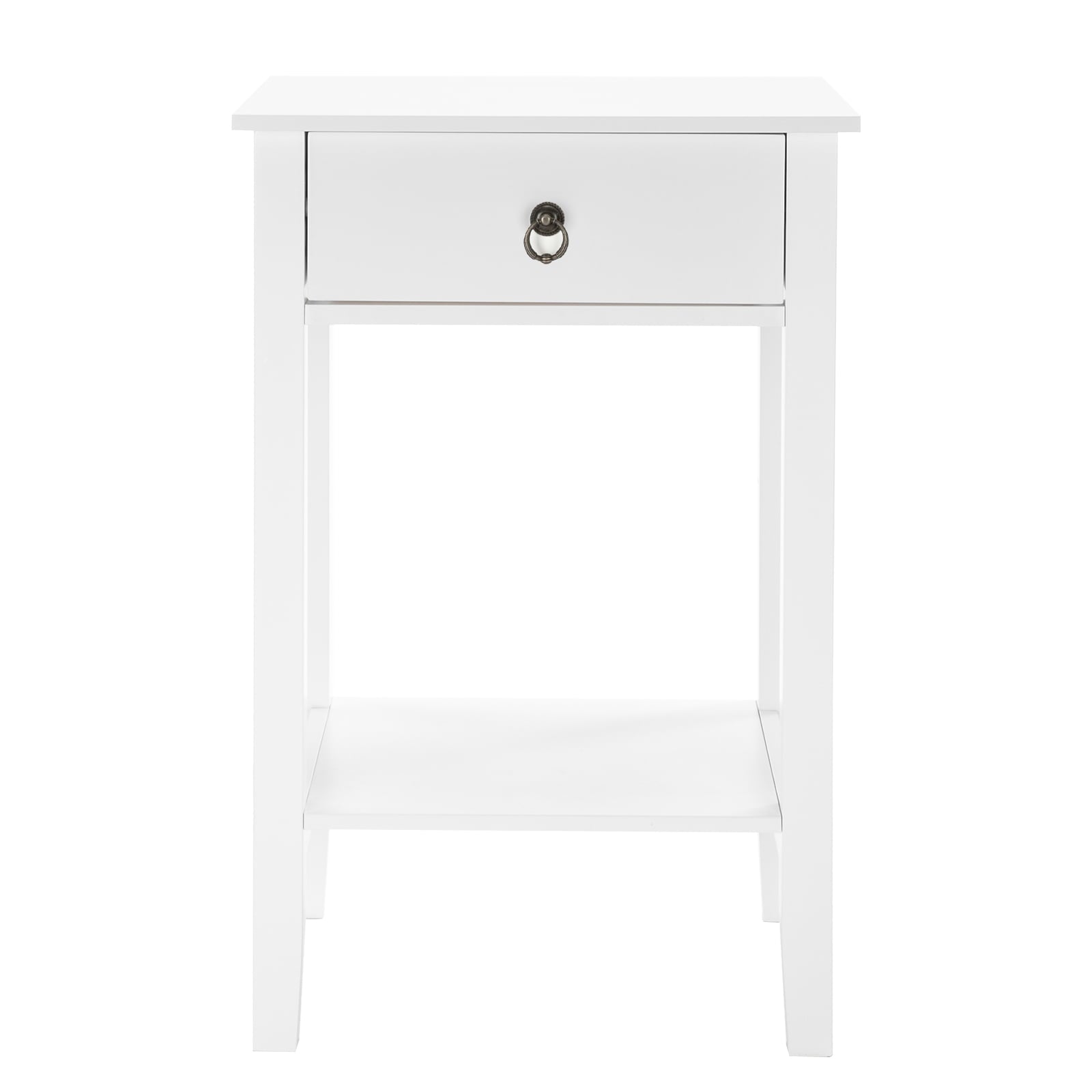 UBesGoo Night Stand Storage Bedside Table with Drawers Cabinet Multi Function Shelf Modern Fashion Design White