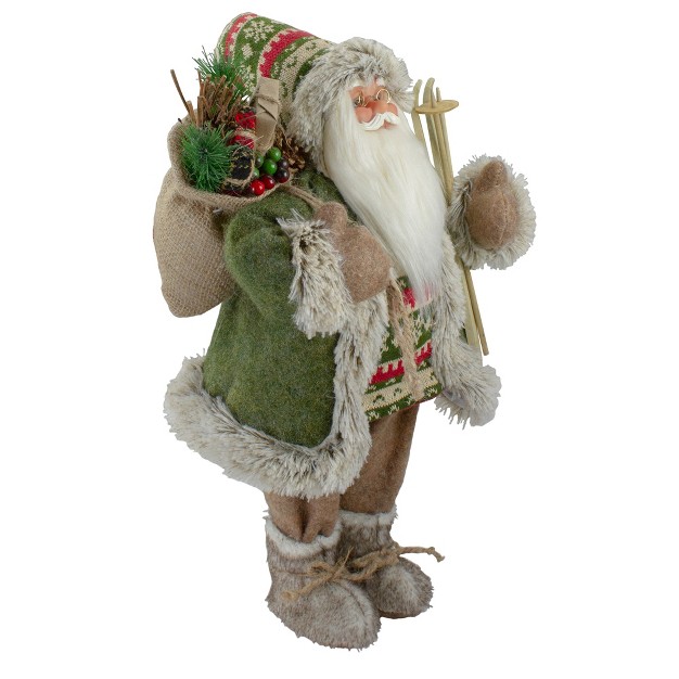 Northlight 18 quot standing Santa Christmas Figure Carrying Skis And Presents