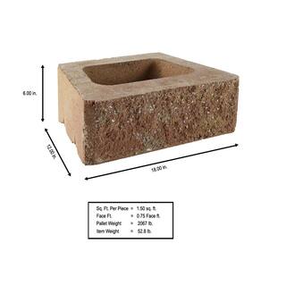 Pavestone ProMuro 6 in. x 18 in. x 12 in. Harvest Blend Concrete Retaining Wall Block (40 Pcs.  30 sq. ft.  Pallet) 11016079