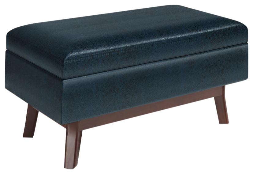 Owen Small Rectangular Storage Ottoman   Midcentury   Footstools And Ottomans   by Simpli Home Ltd.  Houzz