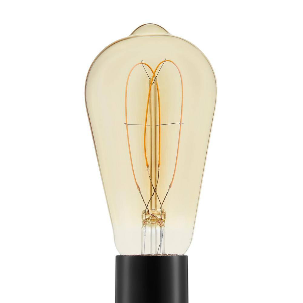 EcoSmart 40-Watt Equivalent ST19 Dimmable M-Shape Filament LED Vintage Edison Light Bulb Amber (1-Pack) ST19A5E26822M